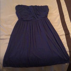 Navy Strapless Dress